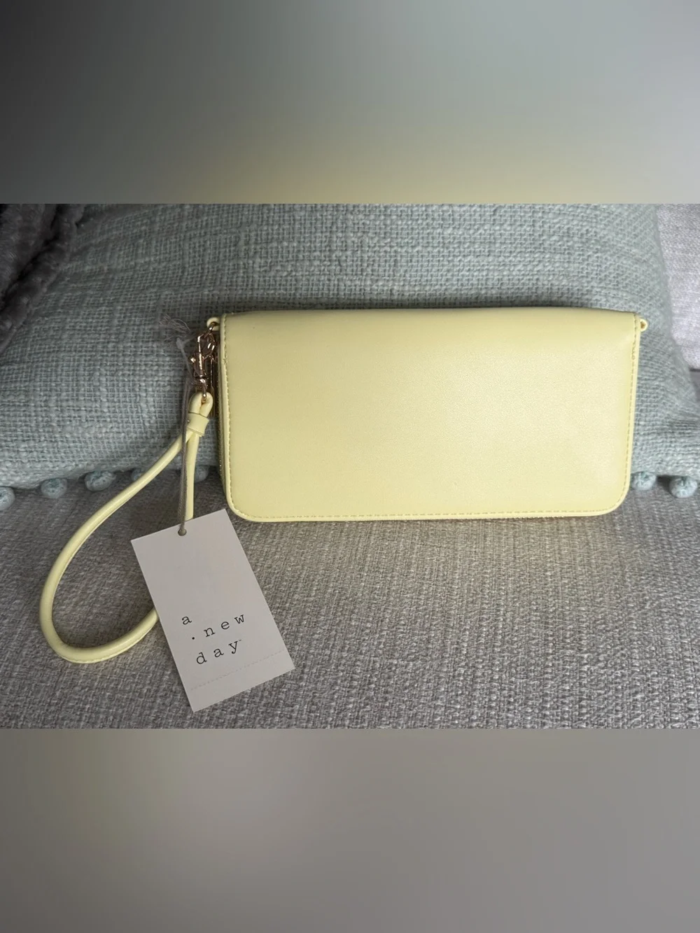 a new day Yellow Clutch Wristlet with Gold Hardware